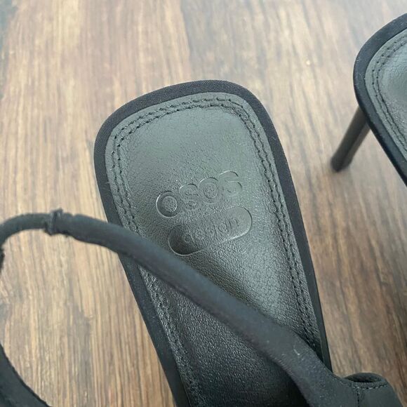 Asos Design Preppy Black Slingback Stiletto Pointy High Heels Wide Fit US 8 - Picture 3 of 6